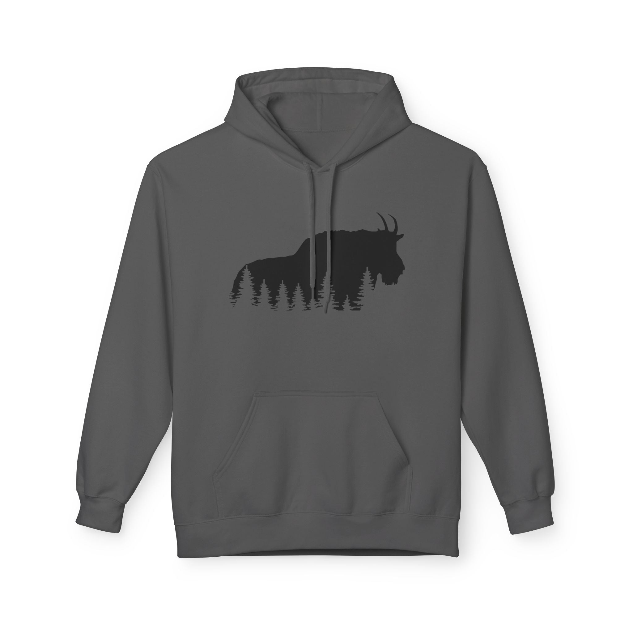 TIMBEHR - Wildlife Fleece Hoodie - Mountain Goat - Ideal for Nature Lovers, Outdoor Adventures, Gift for Him and Her, Forest Aesthetic, Fall & Winter Wear