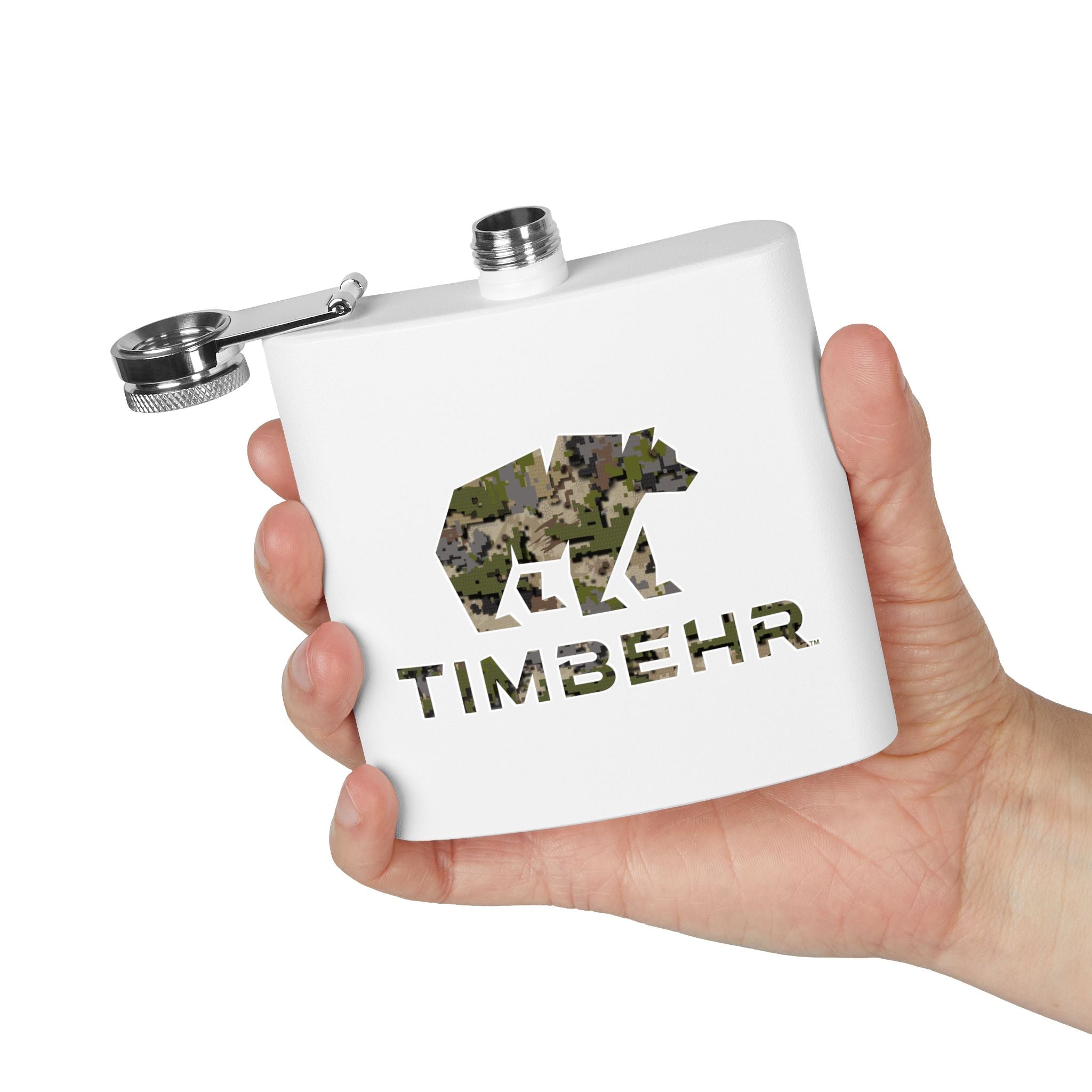 Travel Flask — 6oz Stainless Steel Hip Flask with TIMBEHR Logo