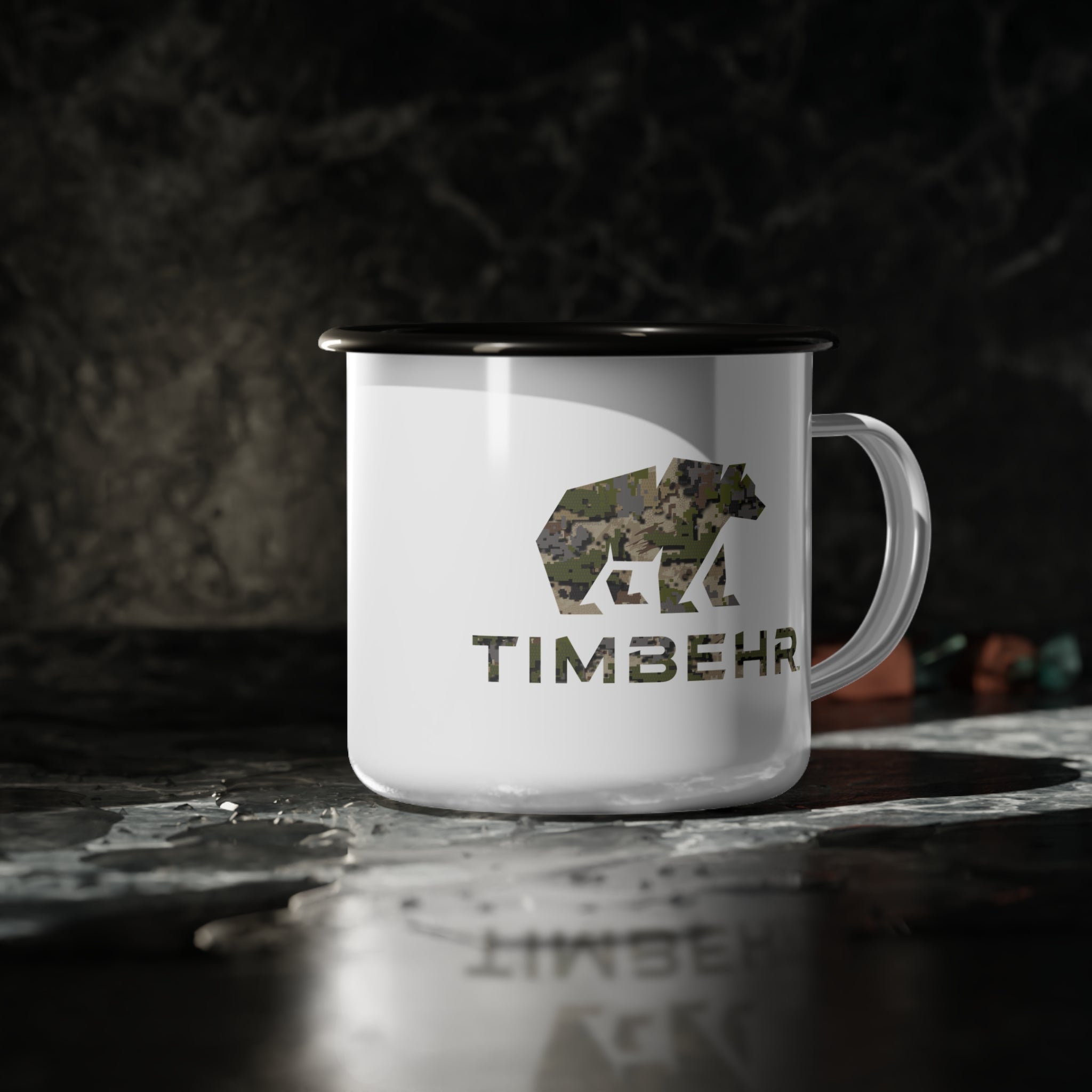 TIMBEHR Enamel Camp Cup — OG Dispersa Camo Logo