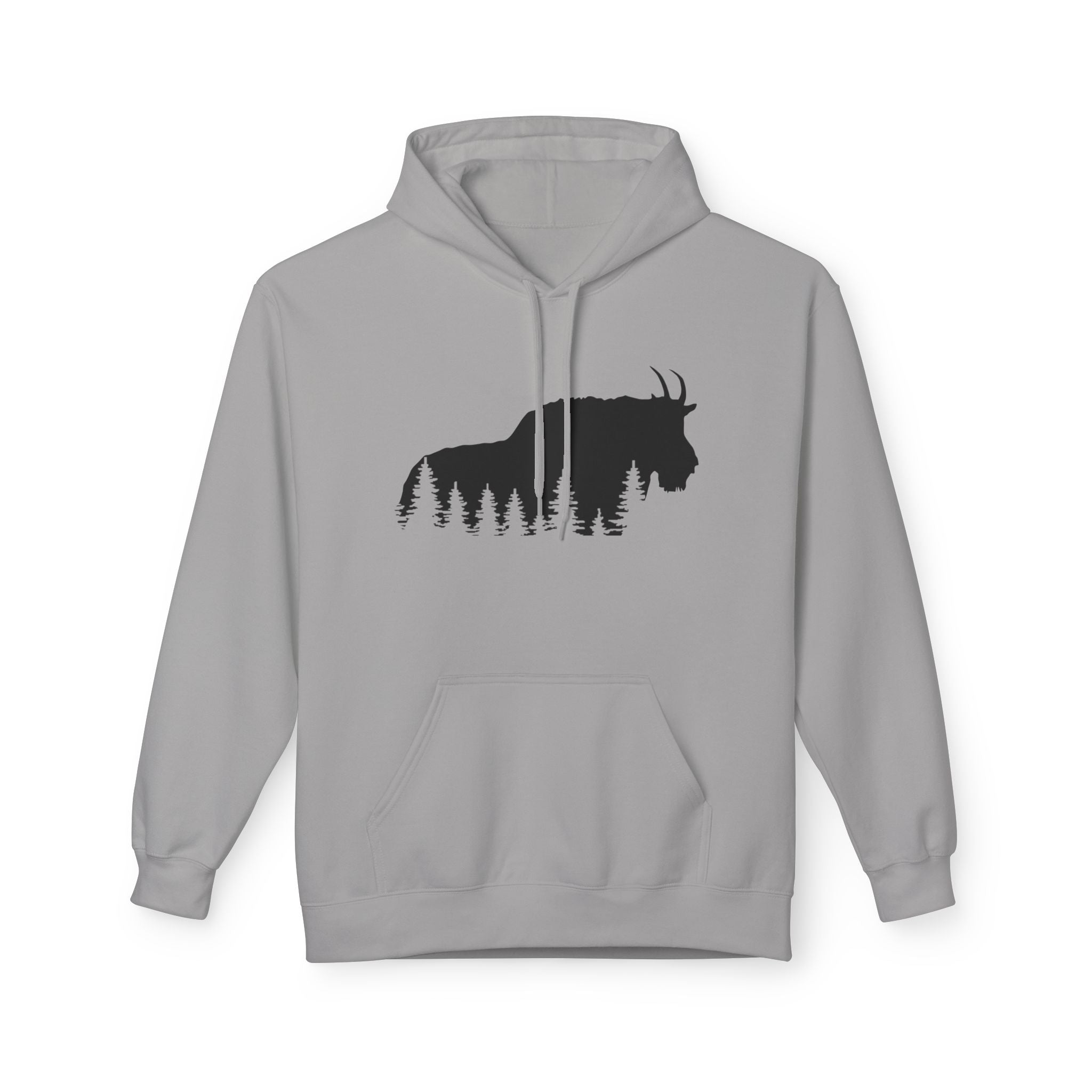 TIMBEHR - Wildlife Fleece Hoodie - Mountain Goat - Ideal for Nature Lovers, Outdoor Adventures, Gift for Him and Her, Forest Aesthetic, Fall & Winter Wear