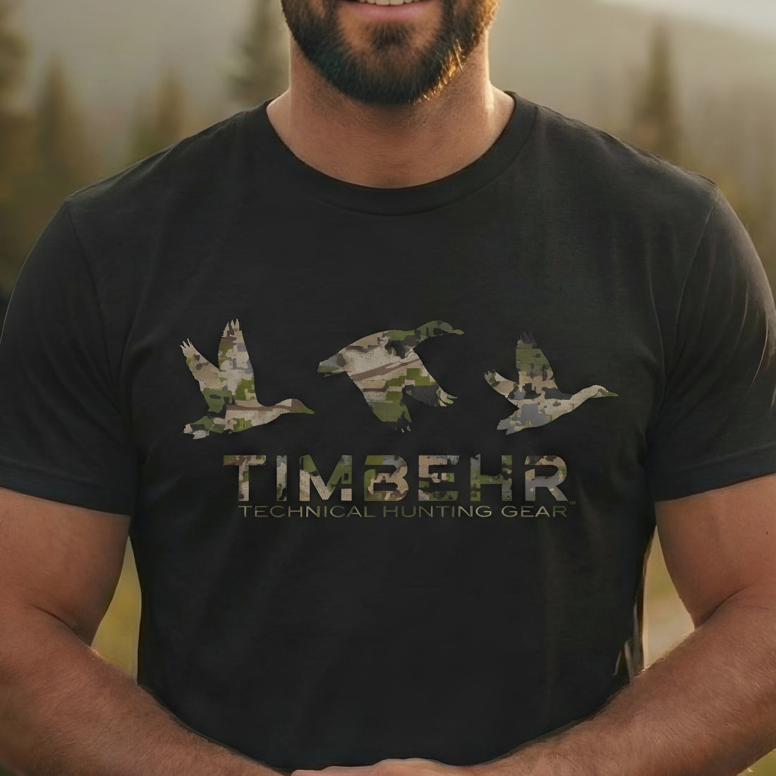 TIMBEHR Ducks Logo T-Shirt — Rustic Outdoor Graphic Tee