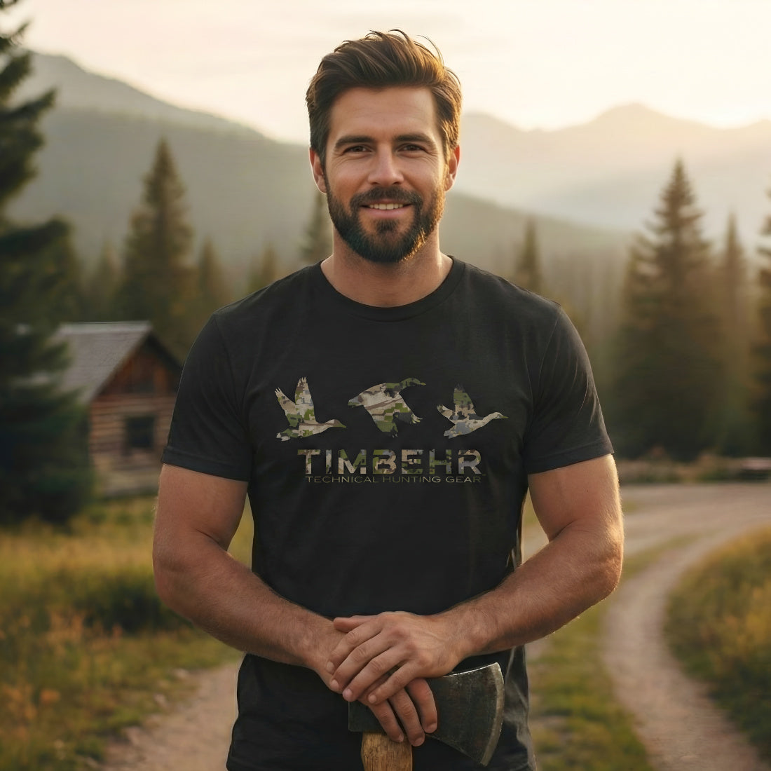 TIMBEHR Ducks Logo T-Shirt — Rustic Outdoor Graphic Tee