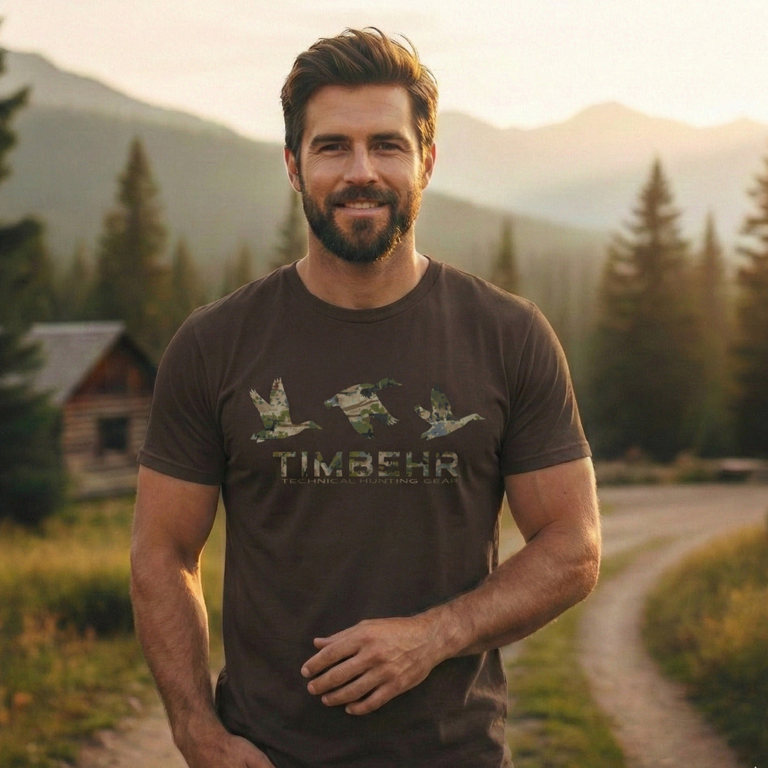 TIMBEHR Ducks Logo T-Shirt — Rustic Outdoor Graphic Tee