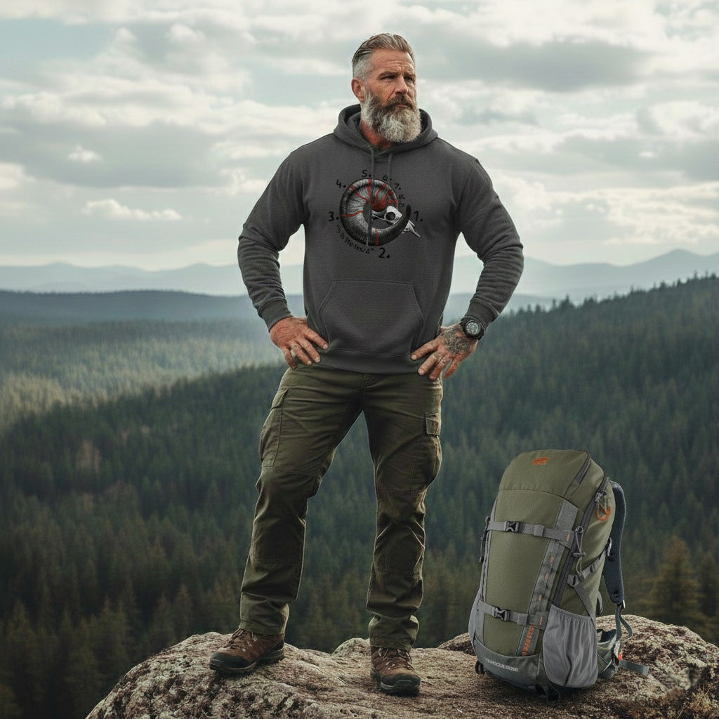 TIMBEHR - Wildlife Fleece Hoodie - Big Horn Sheep Skull- Ideal for Nature Lovers, Outdoor Adventures, Gift for Him and Her, Forest Aesthetic, Fall & Winter Wear