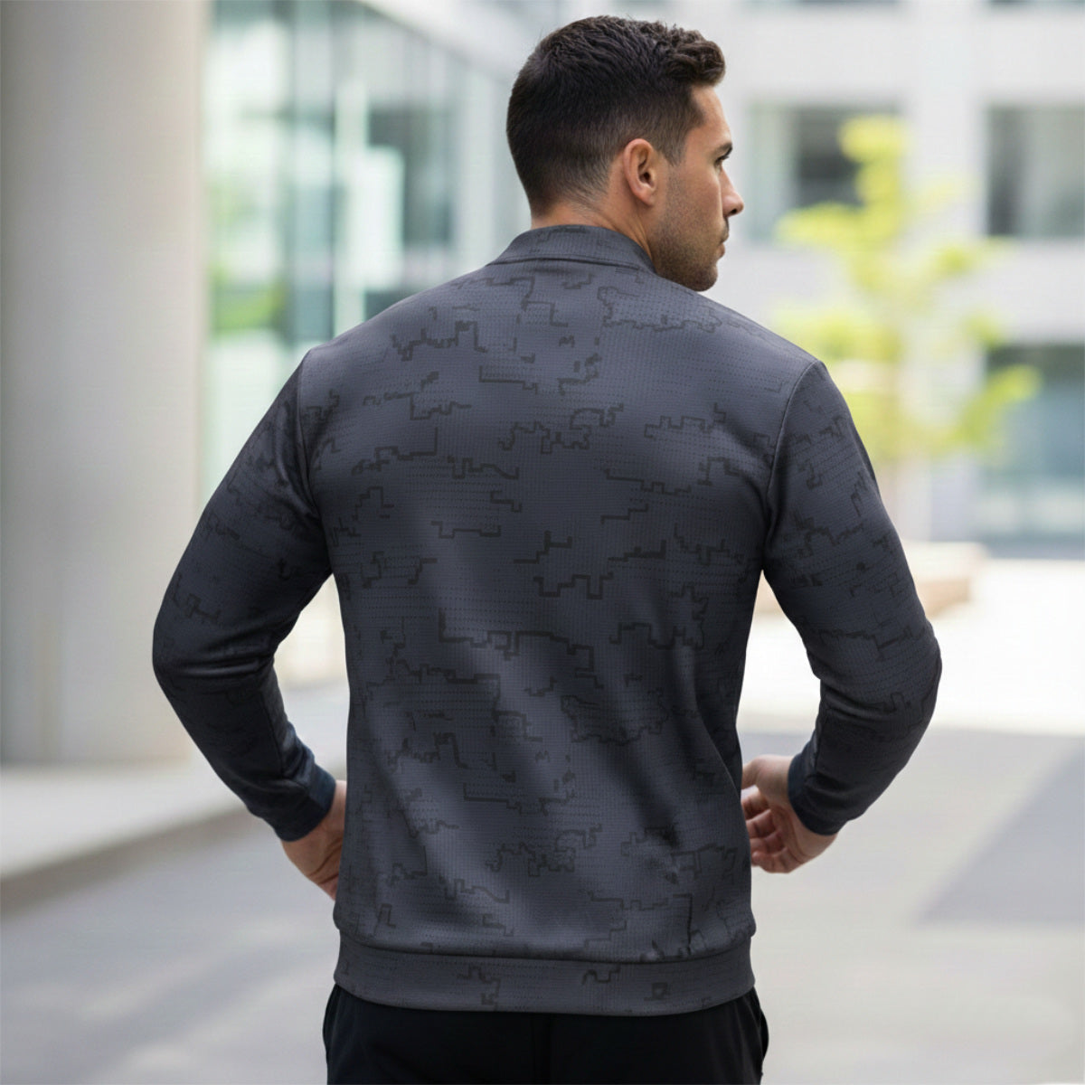 Dispersa Ghost Camo Bomber in Dark Blue: Your New Signature Layer