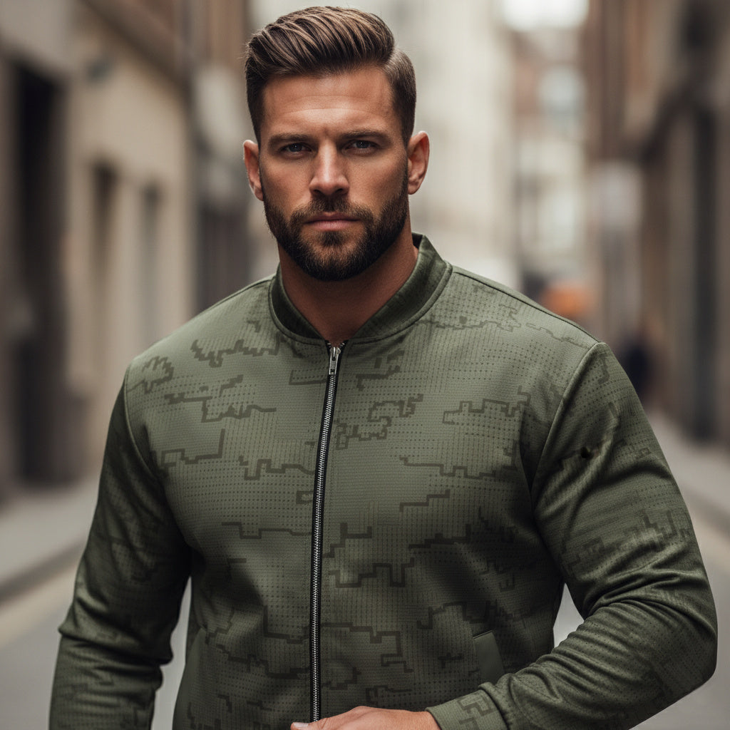 Dispersa Ghost Camo Bomber in Army Green: Your New Signature Layer