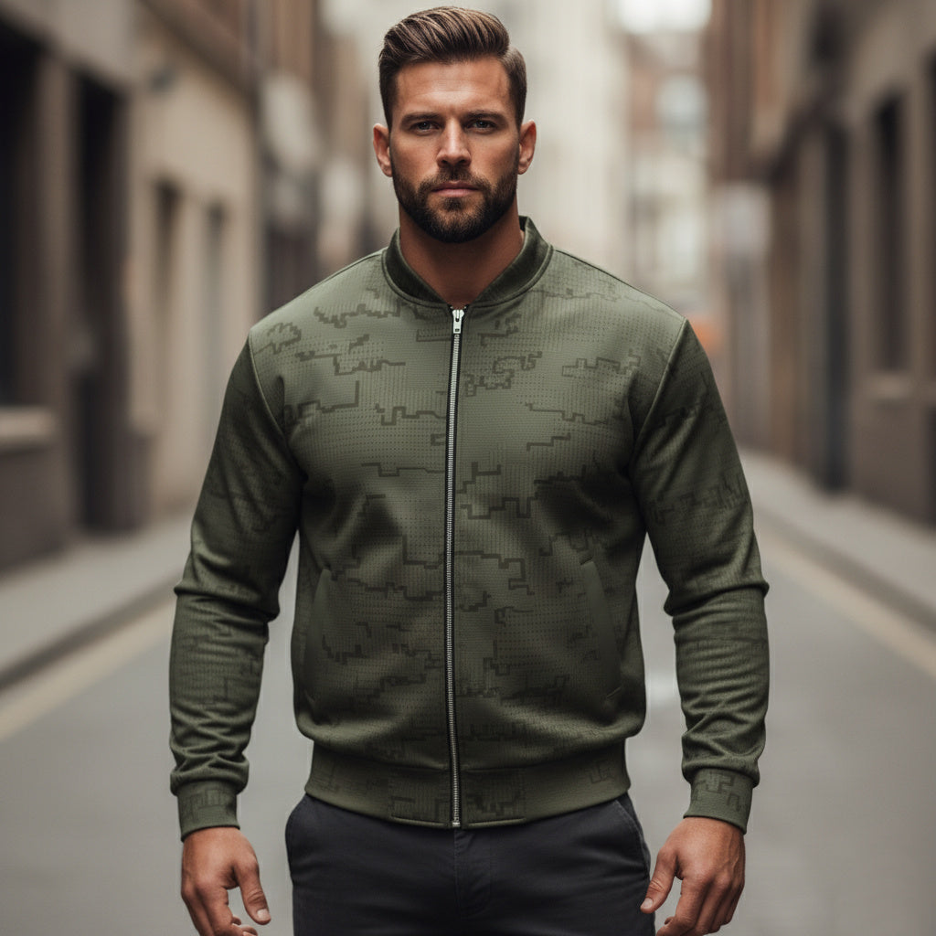 Dispersa Ghost Camo Bomber in Army Green: Your New Signature Layer