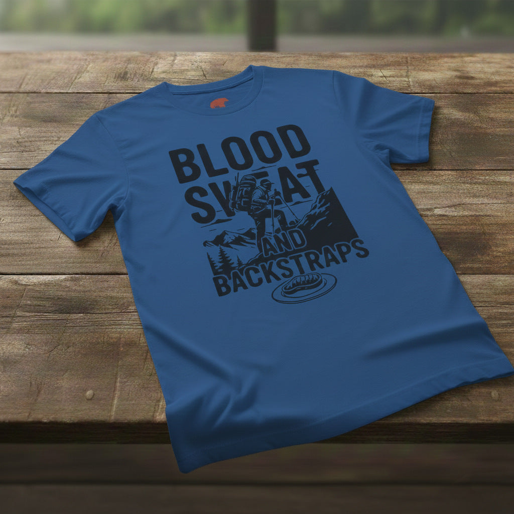 TIMBEHR's Graphic Short Sleeve Tee - Blood Sweat and Backstraps