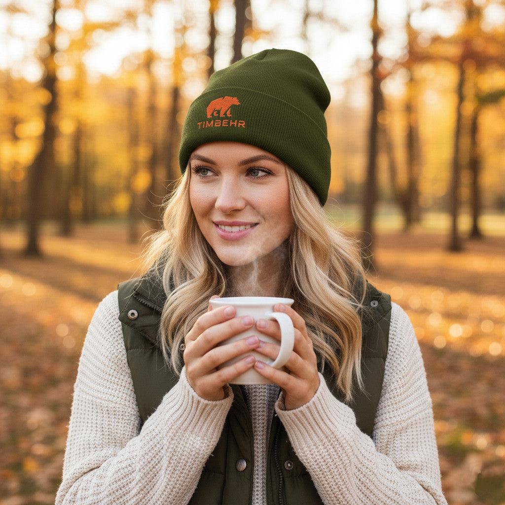 TIMBEHR's Embroidered Cuffed Beanie: Quiet Confidence for Cold Days - OG Logo