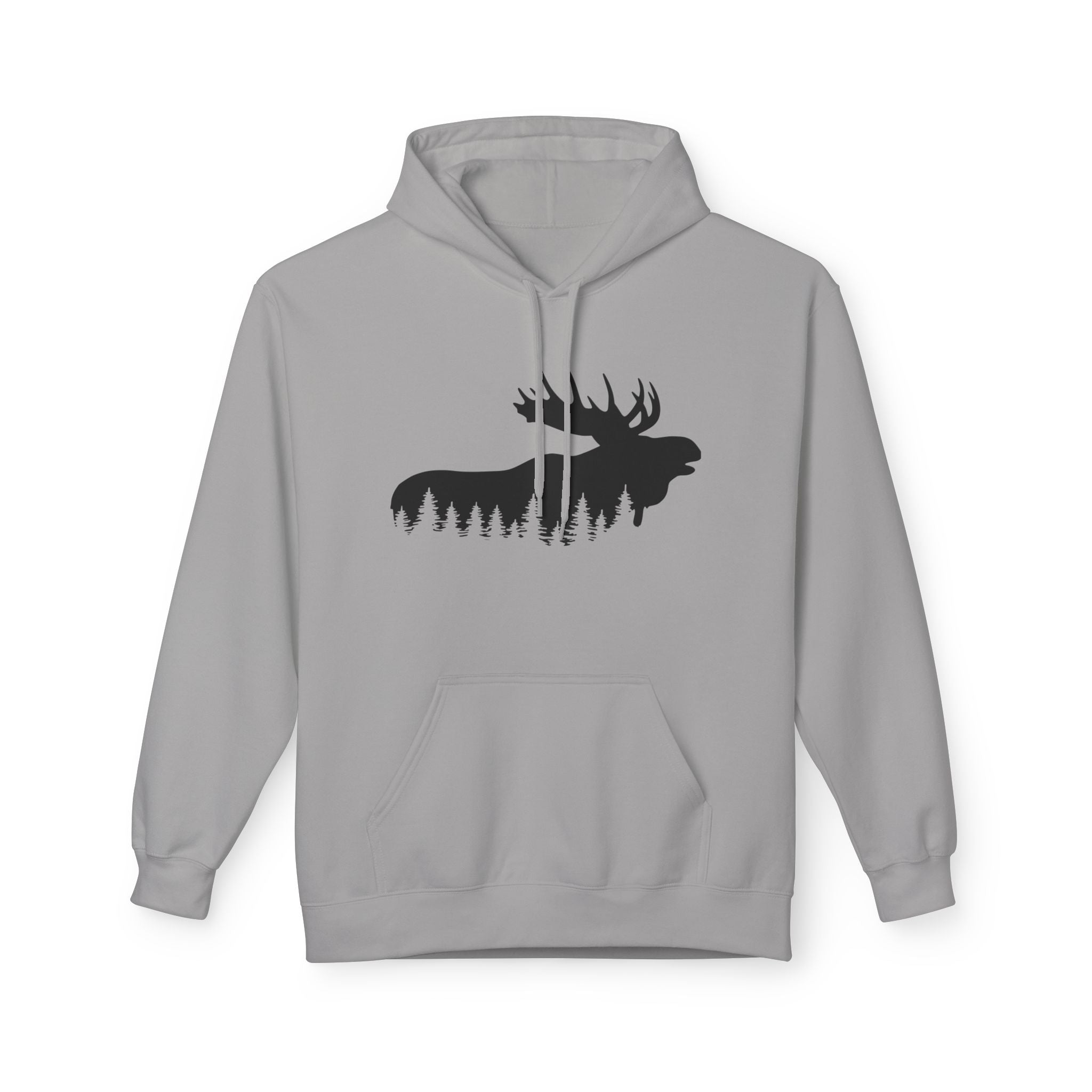 TIMBEHR - Wildlife Fleece Hoodie - Moose - Ideal for Nature Lovers, Outdoor Adventures, Gift for Him and Her, Forest Aesthetic, Fall & Winter Wear